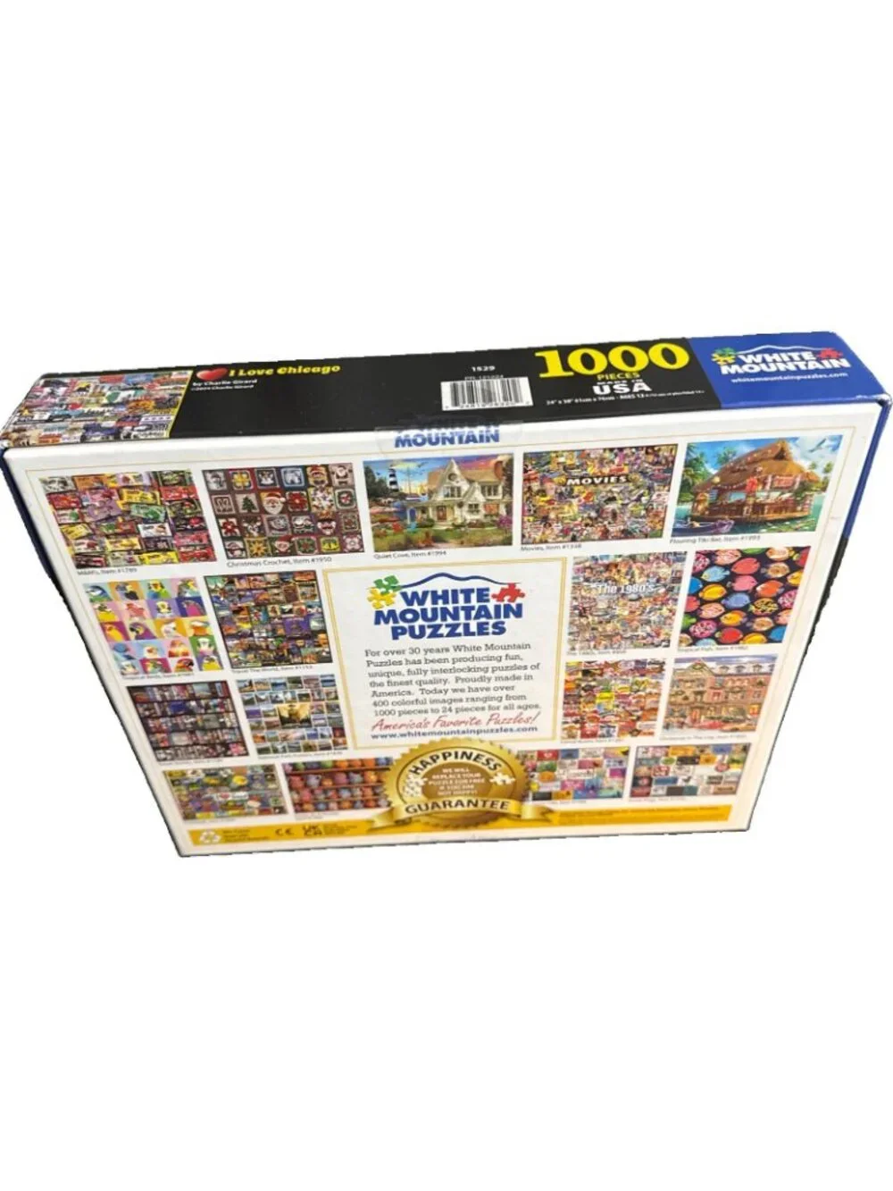 I Love Chicago 1000 Pièce Puzzle White Mountain Collage New Seals